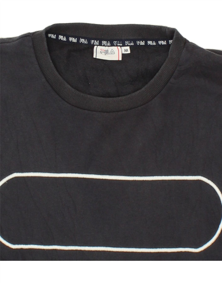 FILA Mens Graphic Sweatshirt Jumper Medium Grey Cotton Vintage Fila and Second-Hand Fila from Messina Hembry 