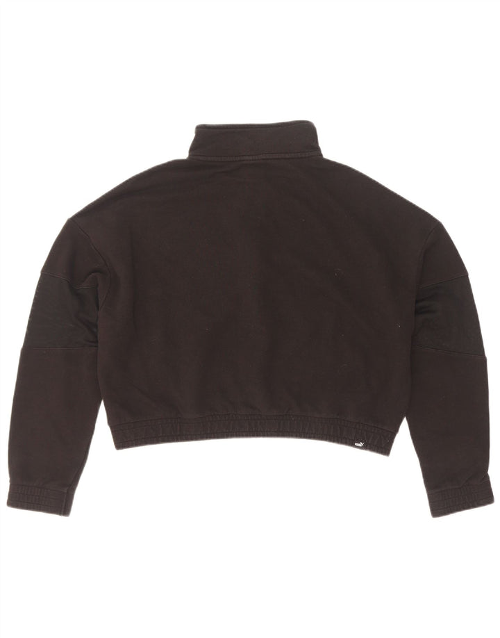 Jachetă de top pentru trening Puma Crop Oversized UK 10 Bumbac negru mic