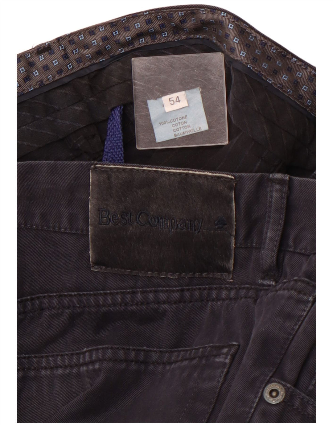 BEST COMPANY Pantaloni casual drepti pentru bărbați EU 54 2XL W38 L26 bleumarin