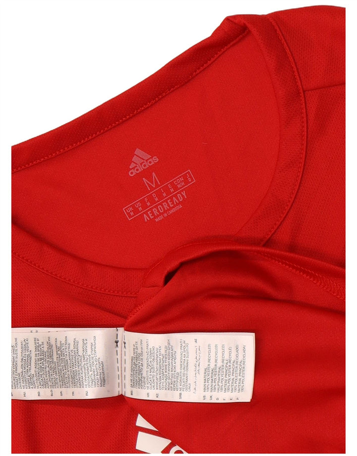 Tricou pentru bărbați Adidas Aeroready Top Mediu Roșu Colorblock Poliester