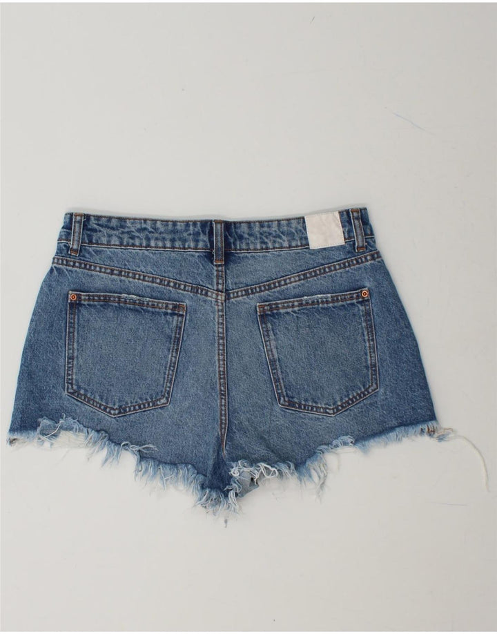 ZARA Womens Denim Distressed Hot Pants EU 38 Small W30 Blue Cotton Vintage Zara and Second-Hand Zara from Messina Hembry 