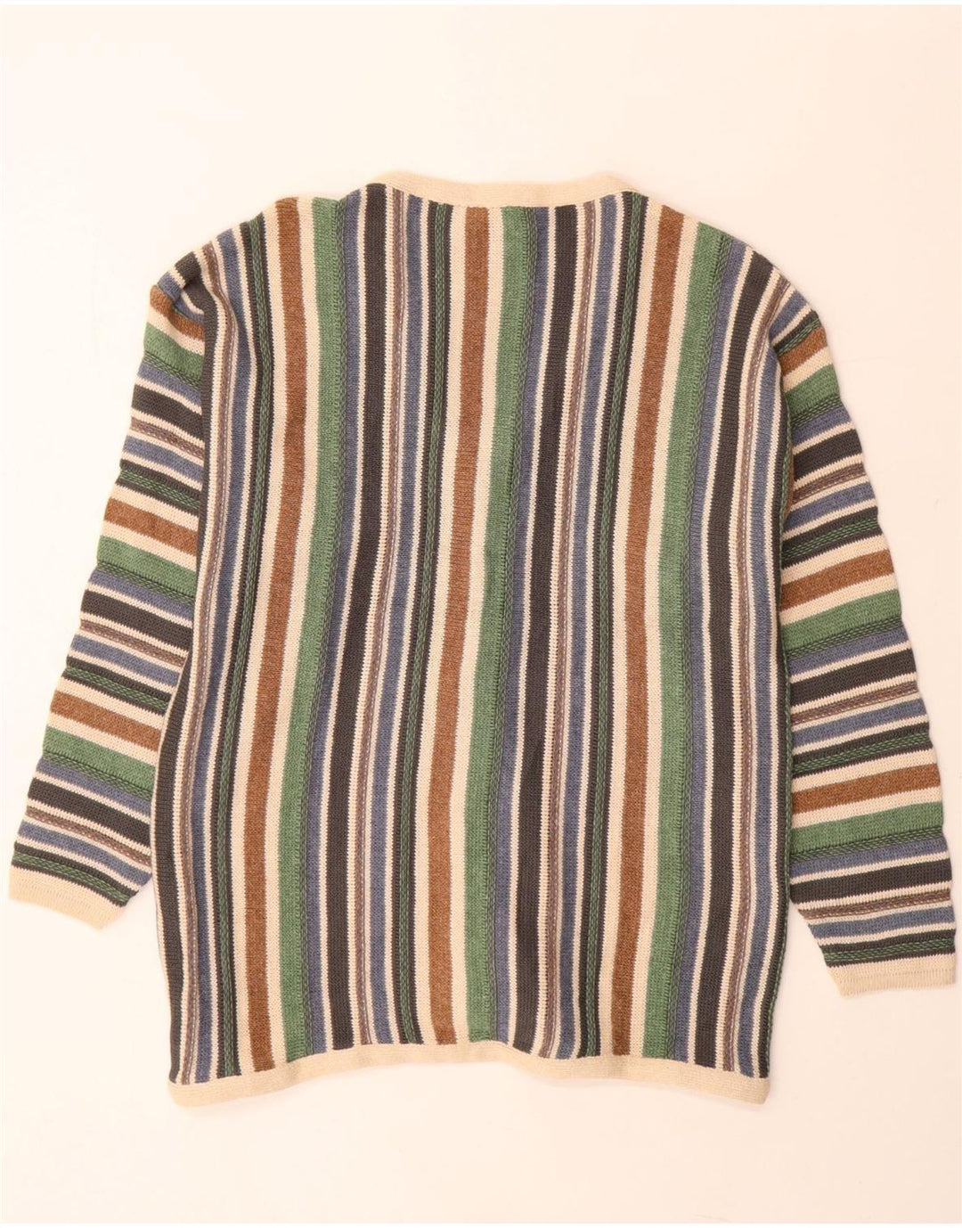 Cardigan Vintage pentru bărbați, bumbac cu dungi mari, multicolore