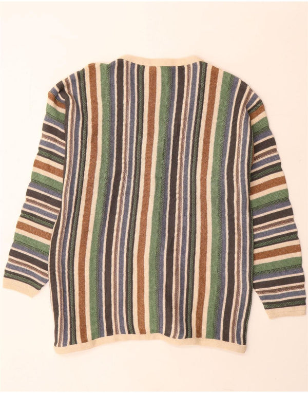 Cardigan Vintage pentru bărbați, bumbac cu dungi mari, multicolore