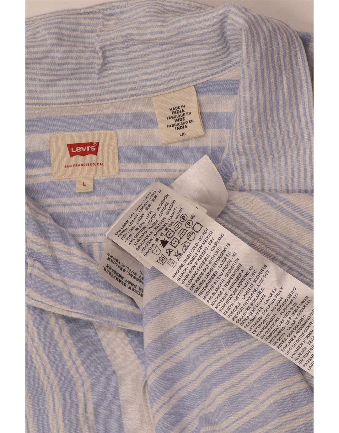 Cămașă cu mânecă scurtă Levi's pentru bărbați, in dungi mari, albastre