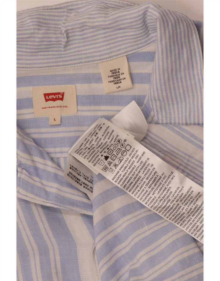 Cămașă cu mânecă scurtă Levi's pentru bărbați, in dungi mari, albastre