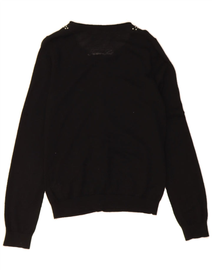 SIMONA BARBIERI Womens Twin-Set Cardigan Sweater UK 12 Medium Black Wool Vintage Simona Barbieri and Second-Hand Simona Barbieri from Messina Hembry 