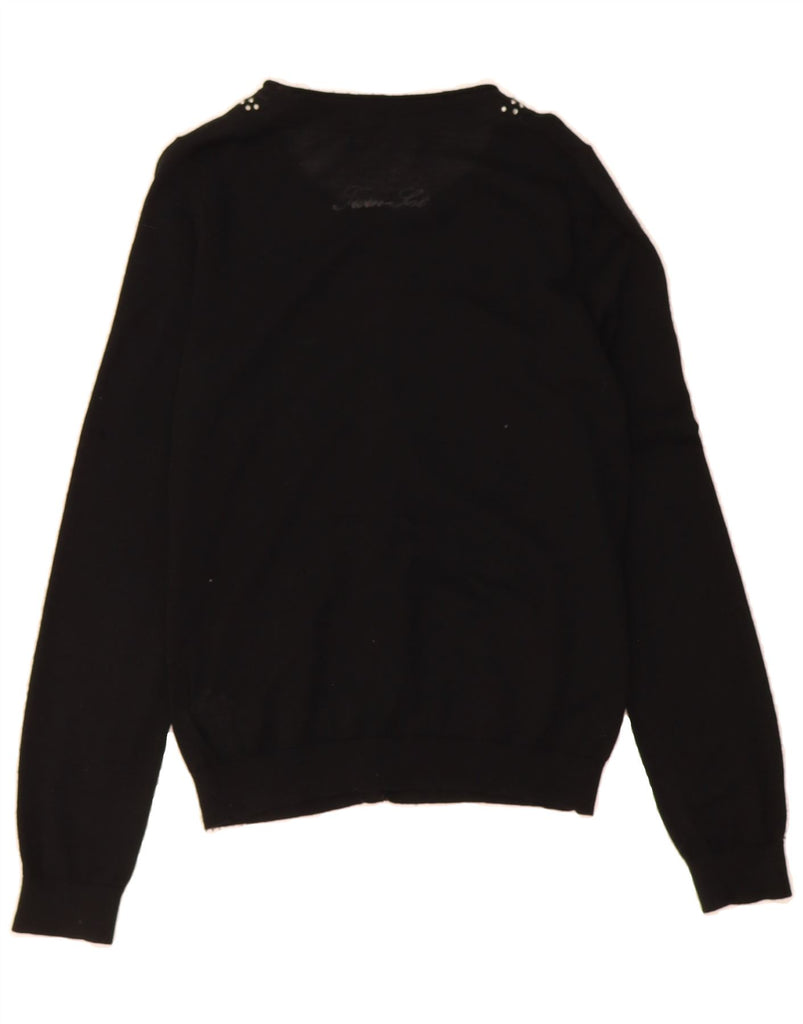 SIMONA BARBIERI Womens Twin-Set Cardigan Sweater UK 12 Medium Black Wool Vintage Simona Barbieri and Second-Hand Simona Barbieri from Messina Hembry 