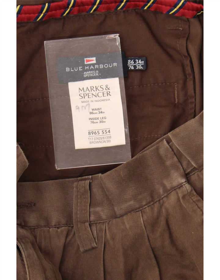 Marks & Spencer Pantaloni chino pentru femei Blue Harbour Pegged W34 L30 maro