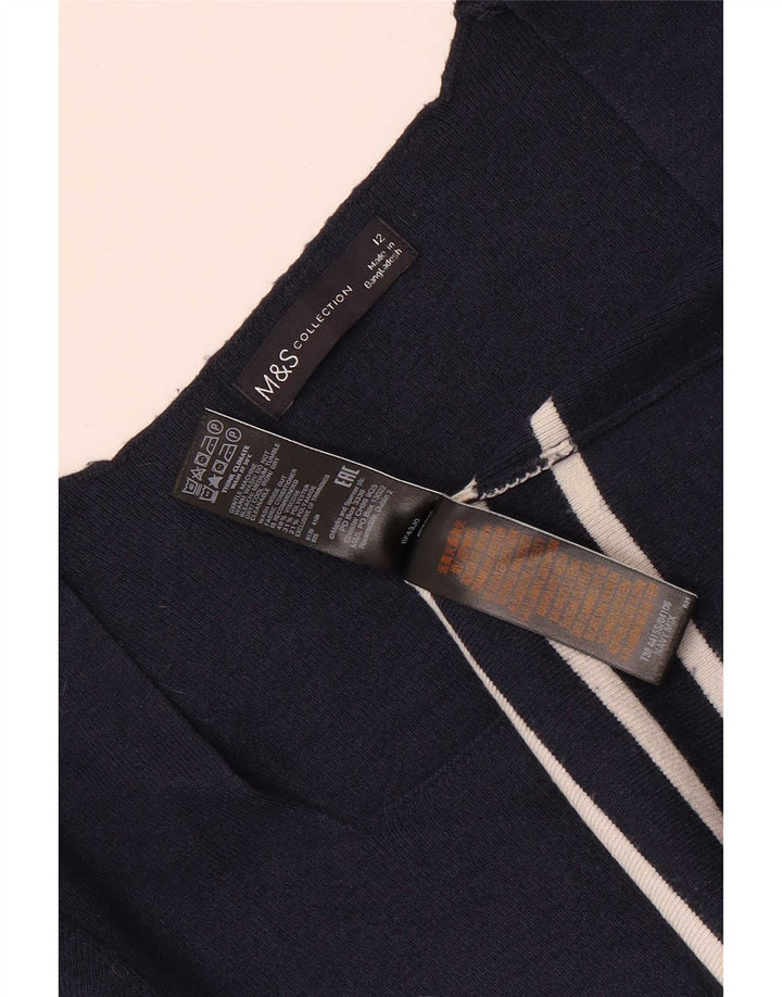 Crop Top pentru femei Marks & Spencer UK 12 Medium bleumarin, viscoză cu dungi