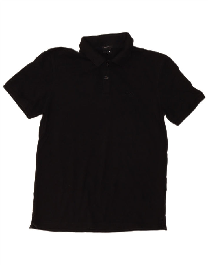 Tricou polo pentru bărbați Hugo Boss, bumbac mediu negru