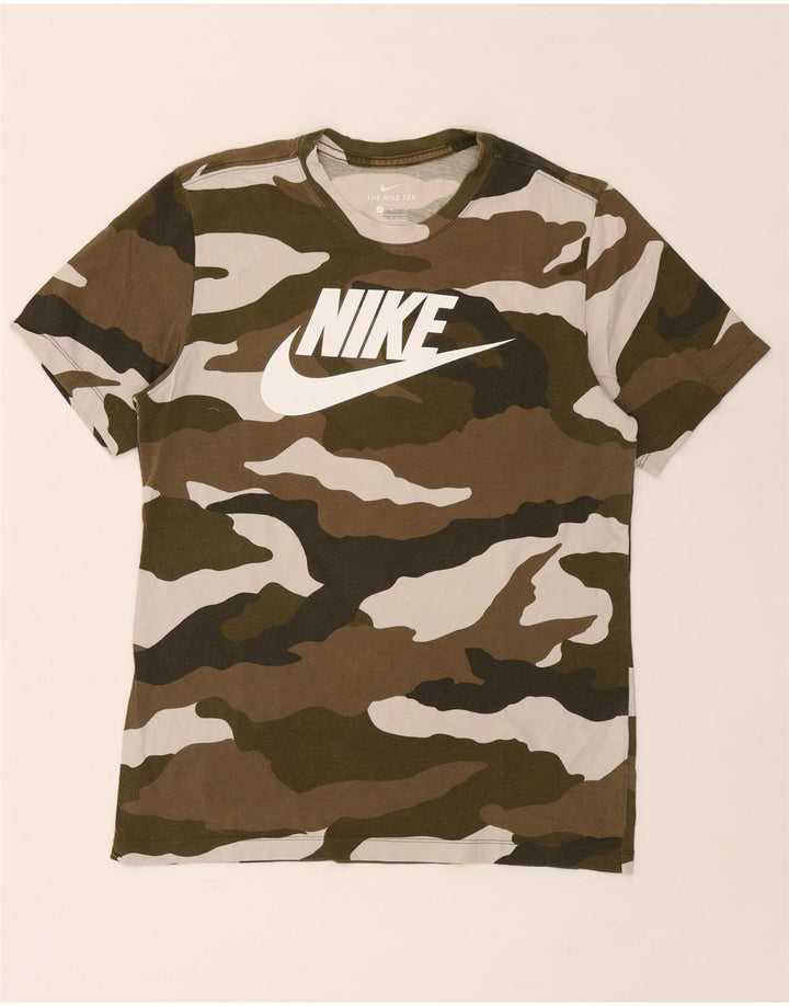 Tricou grafic pentru bărbați NIKE Top Mediu Kaki Camuflaj Bumbac
