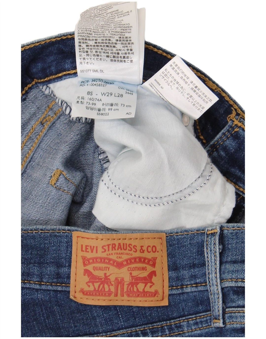 Blugi drepti clasici pentru femei Levi's US 8 Medium W29 L28 Blue Bumbac