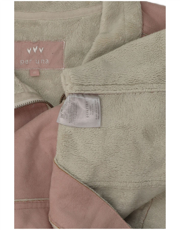 Marks & Spencer pentru femei Per Una Sherpa Gilet UK 14 Medium Pink Poliester