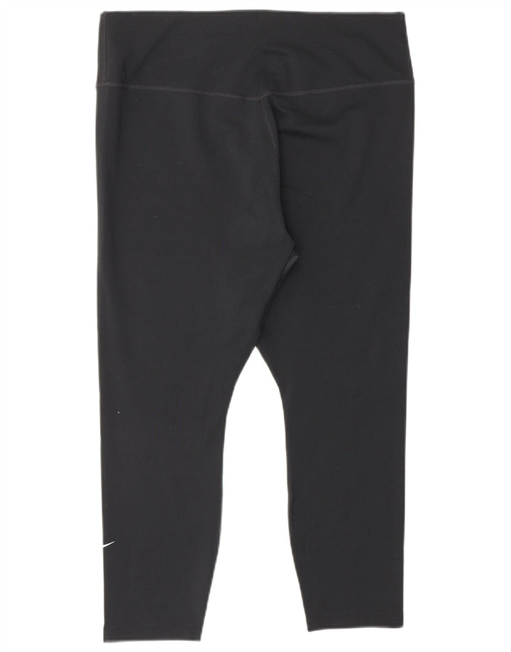 Leggings NIKE Dri Fit Capri pentru femei UK 14 Poliester negru mare