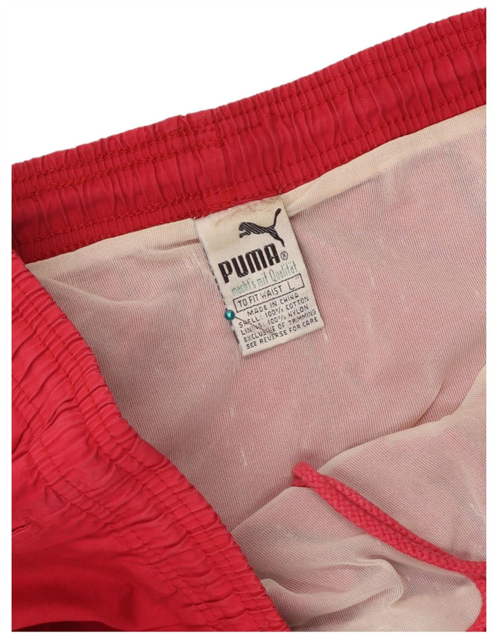Pantaloni scurți sport Puma pentru bărbați, mari, roșu, geometric din bumbac