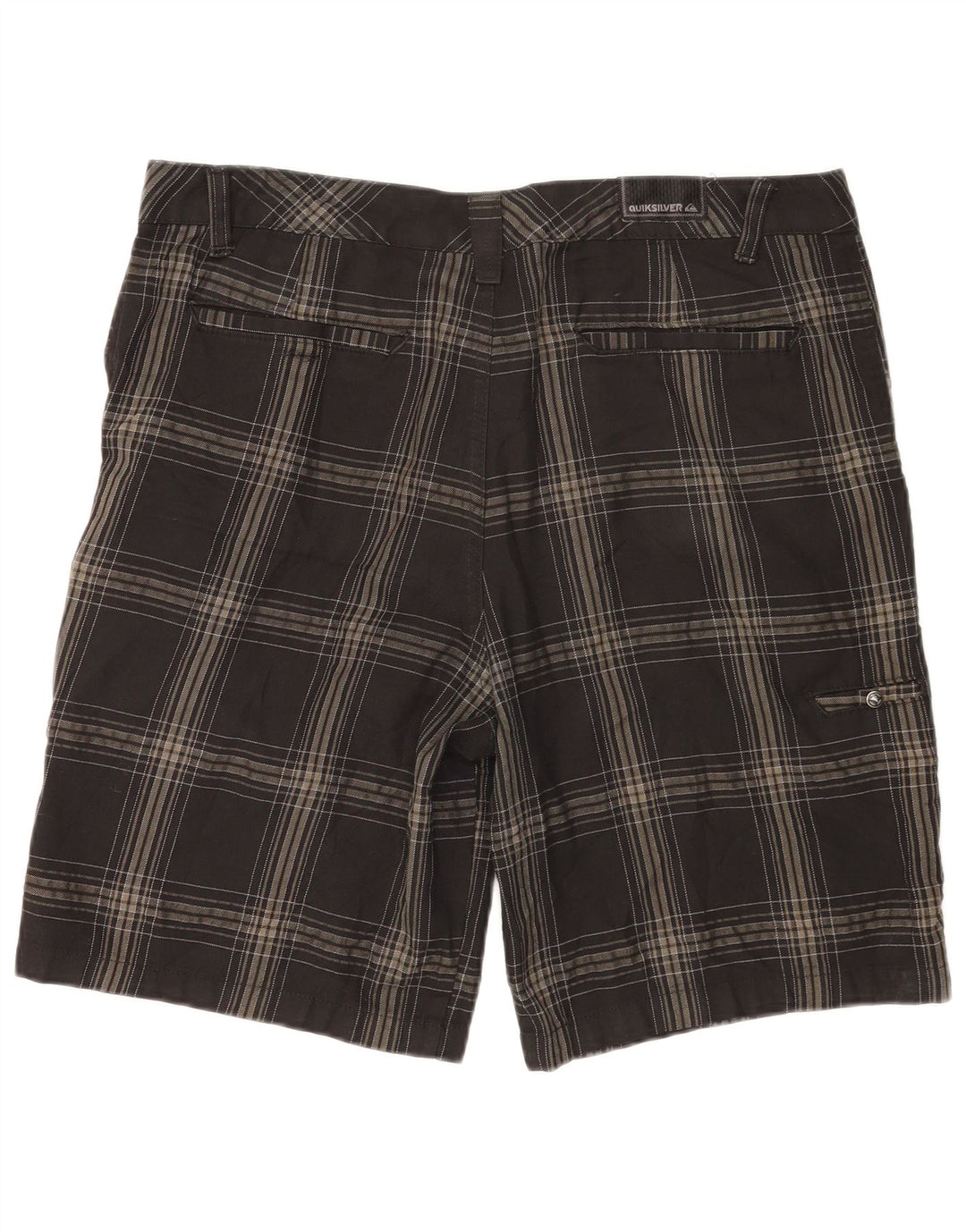 Pantaloni scurți chino pentru bărbați Quiksilver W36 Large, gri din poliester cu carouri