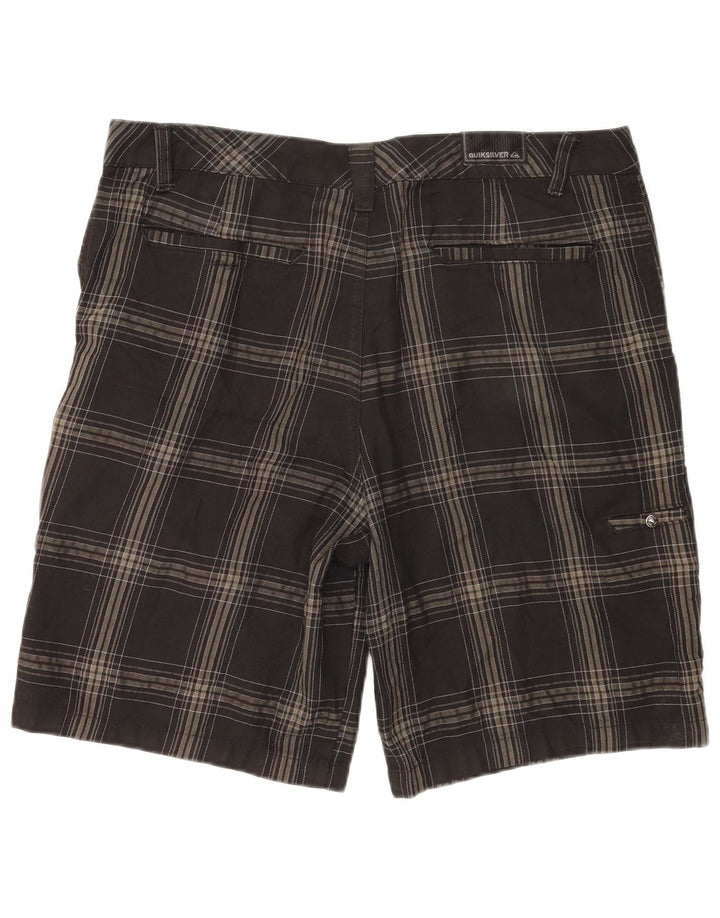 Pantaloni scurți chino pentru bărbați Quiksilver W36 Large, gri din poliester cu carouri
