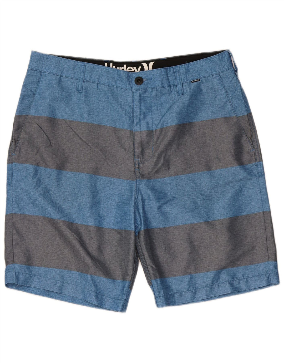 Pantaloni scurți chino Hurley pentru bărbați W33, poliester cu dungi albastre medii