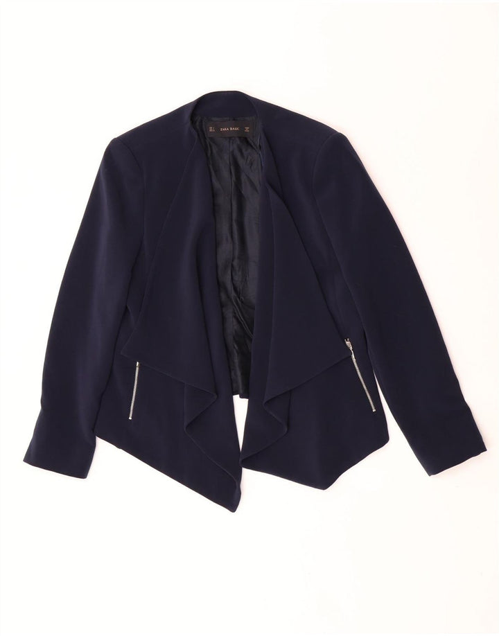 Jachetă Blazer pentru femei Zara UK 14 mare, albastru bleumarin, poliester
