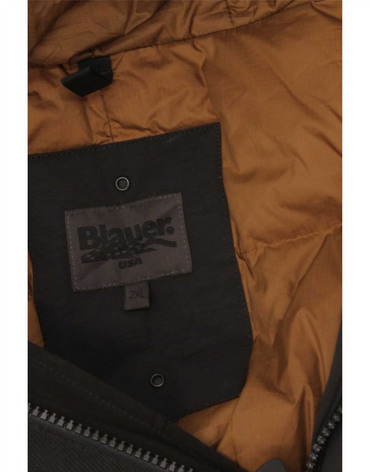 Blauer Blauer pentru bărbați cu glugă căptușită UK 44 2XL poliester negru
