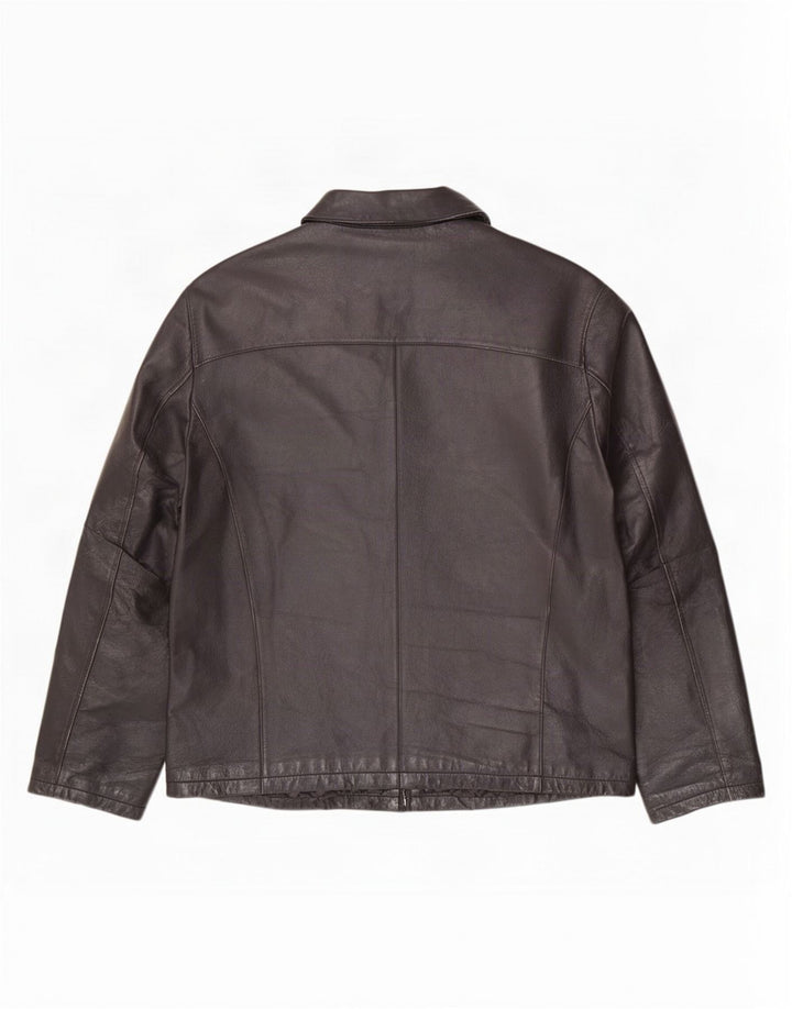 Jachetă de piele vintage pentru bărbați IT 48 Medium Black