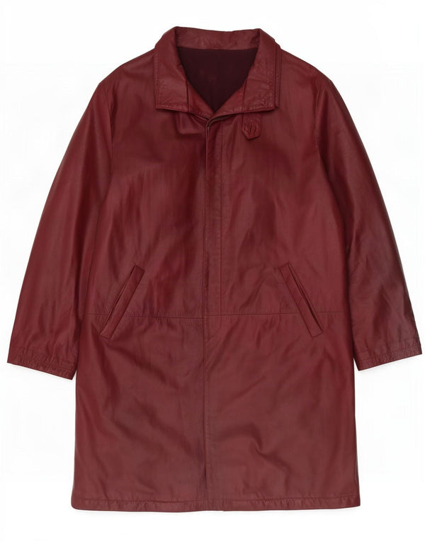 Palton din piele Vinci pentru femei IT 52 2XL Burgundy