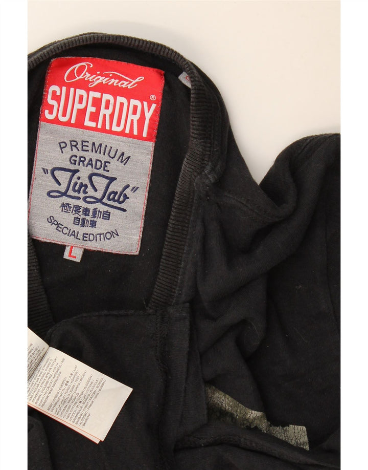 Tricou grafic pentru bărbați Superdry Top mare din bumbac negru