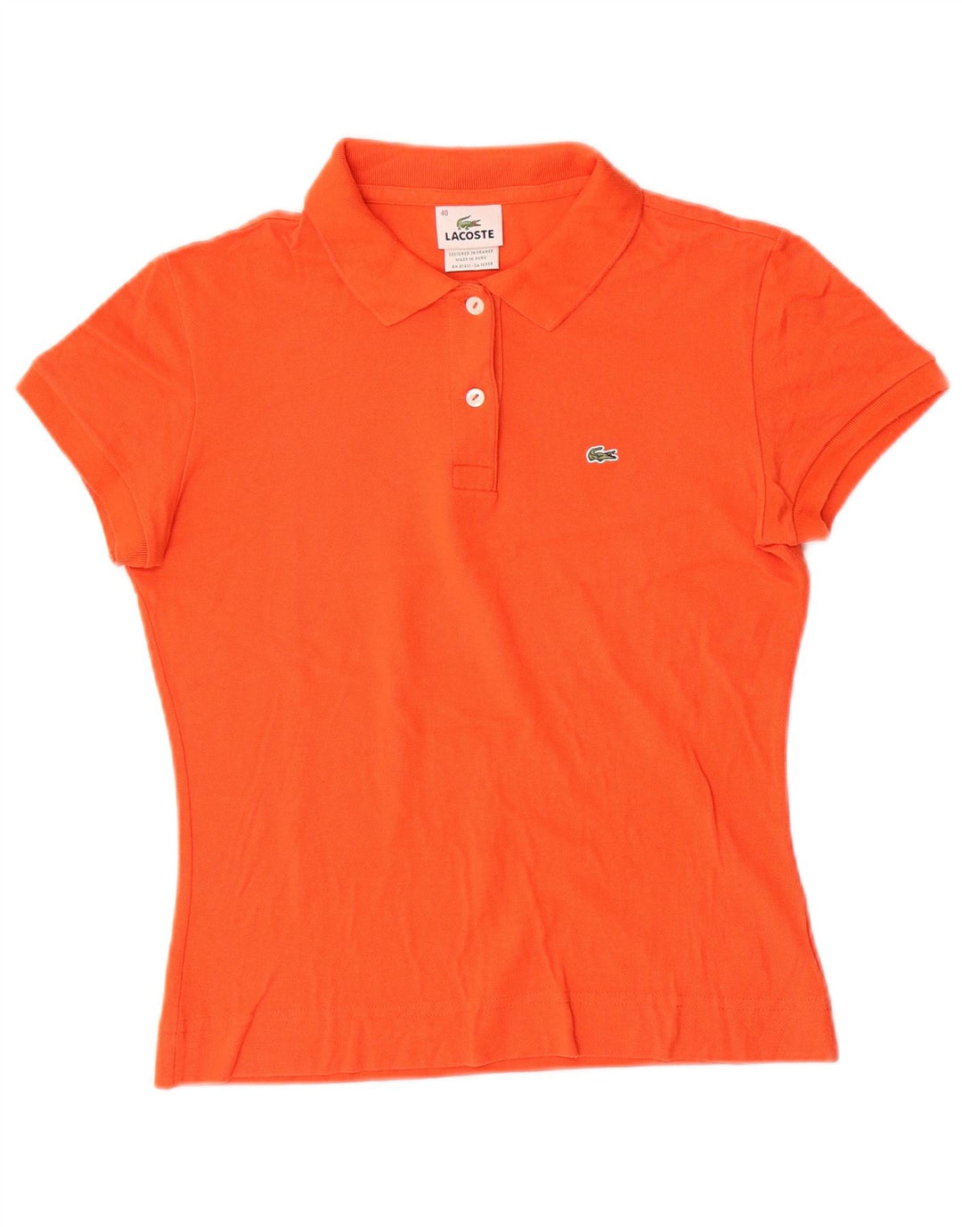 Tricou polo Lacoste pentru femei marimea 40 bumbac portocaliu mediu