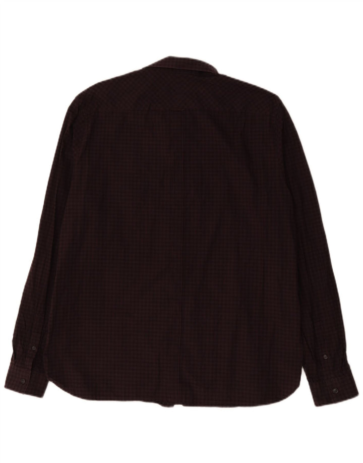 Cămașă pentru bărbați Fred Perry XL, bumbac cu carouri burgundă