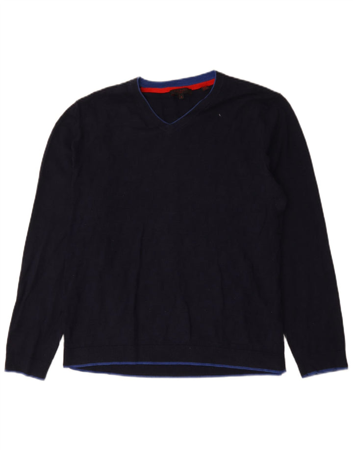 Pulover cu decolteu în V Ted Baker pentru bărbați, mărimea 4, mare, bleumarin
