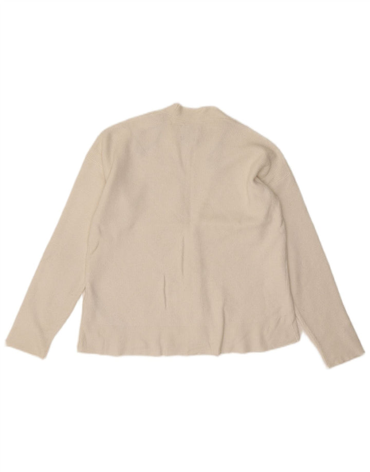 Pulover cardigan crop Massimo Dutti pentru femei UK 10 Small White Viscose