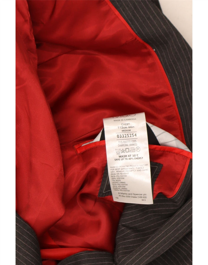 Jachetă pentru bărbați Marks & Spencer cu 2 nasturi, UK 44 XL, gri cu dungi