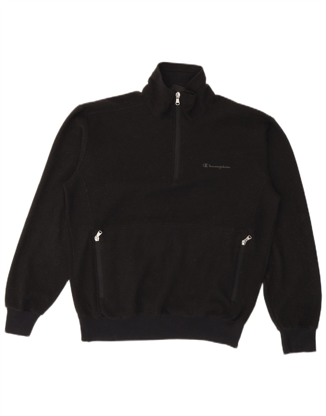 Pulover din lână pentru femei Champion, cu fermoar și gât, UK 14 Poliester mediu negru