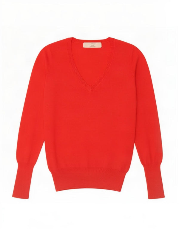 Pulover cu decolteu în V Zara pentru femei UK 12 Medium Red
