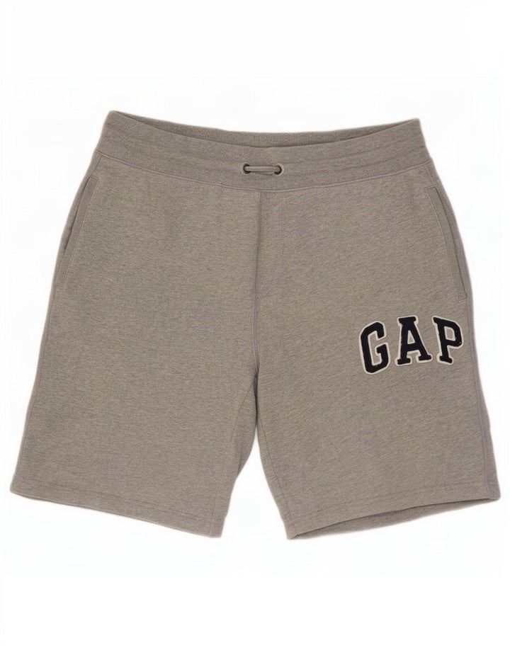 Pantaloni scurți sport grafic Gap pentru bărbați, bumbac, gri mediu