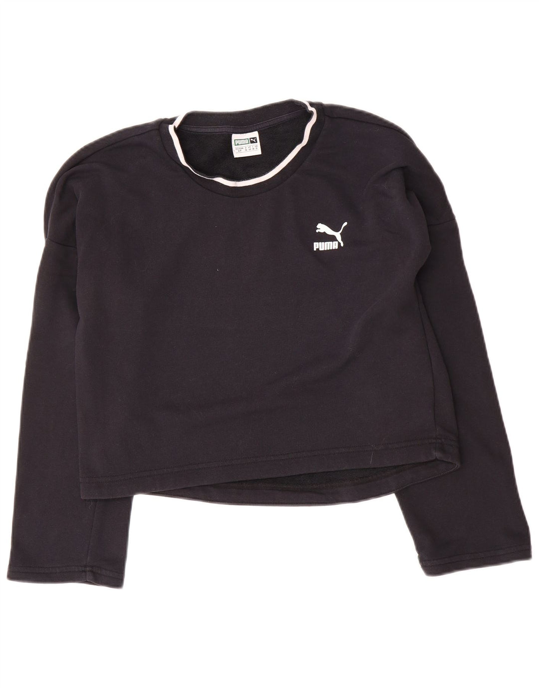 Pulover de hanorac oversized Crop Graphic pentru femei Puma UK 10 Small Black