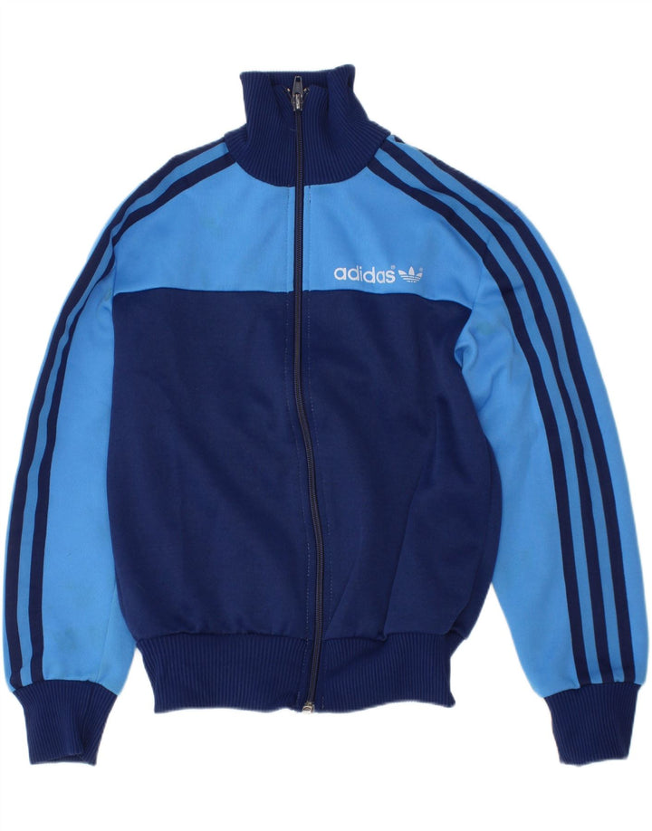 Jachetă de trening pentru băieți ADIDAS 9-10 ani, albastru bleumarin, color block