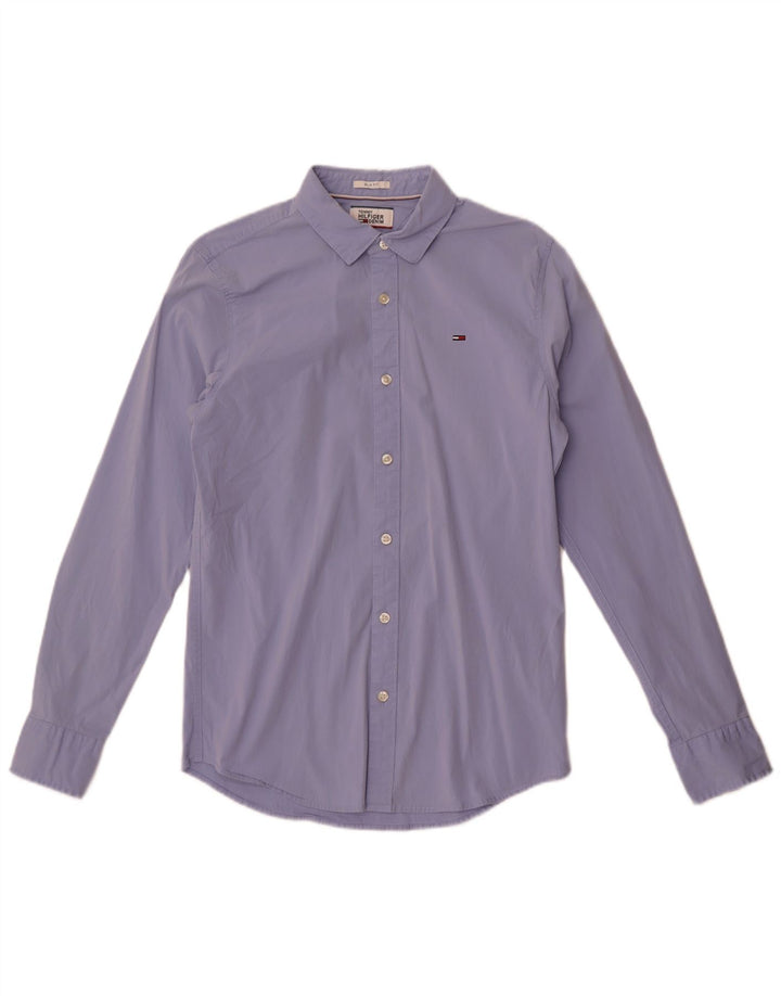 Cămașă Slim Fit Tommy Hilfiger pentru bărbați, bumbac albastru mediu