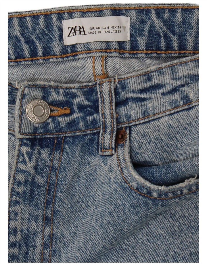 Blugi conici învechiți pentru femei Zara EU 40 Medium L30 L28 Albastru