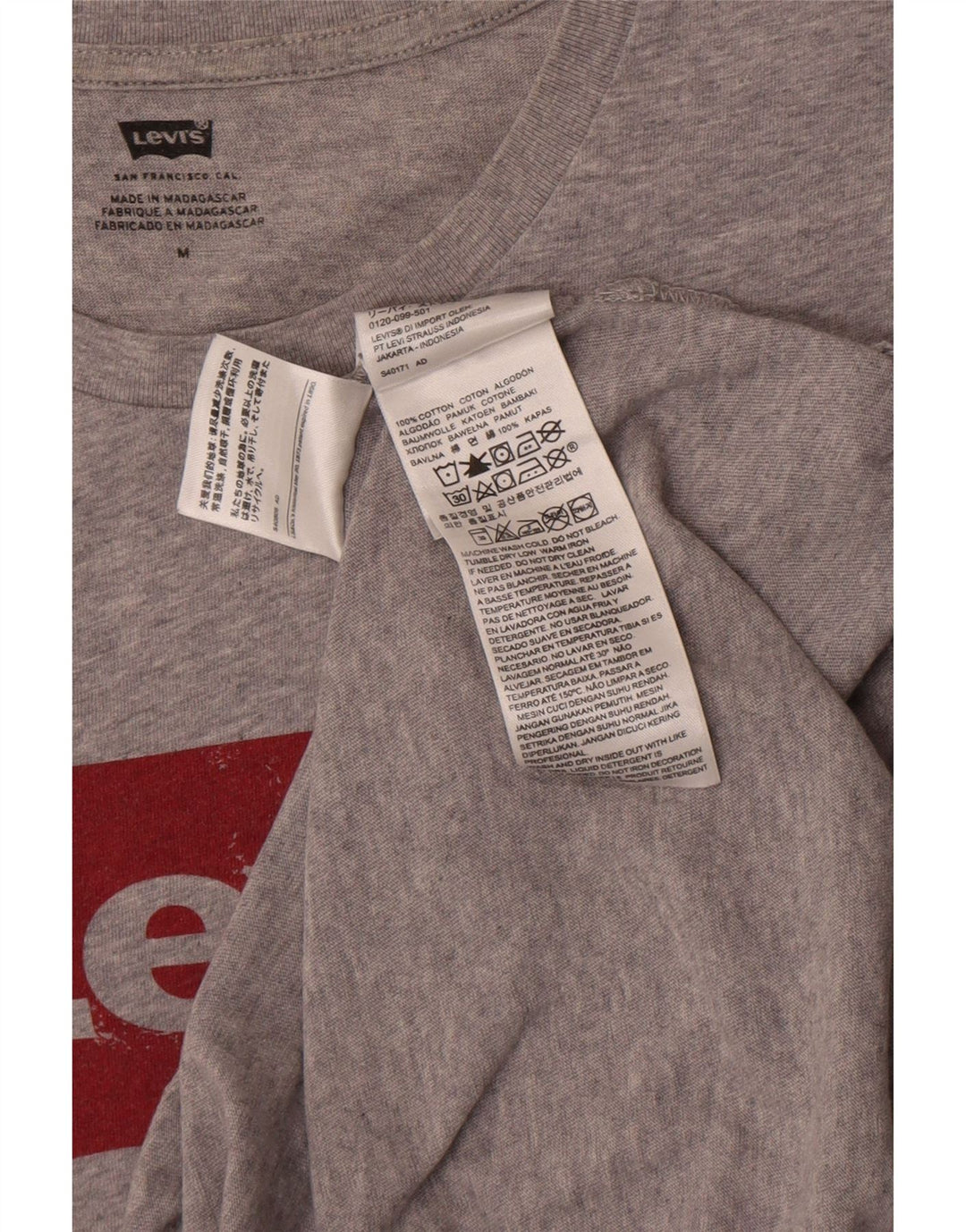 Tricou cu grafic Levi's pentru bărbați Top din bumbac cu pete gri mediu