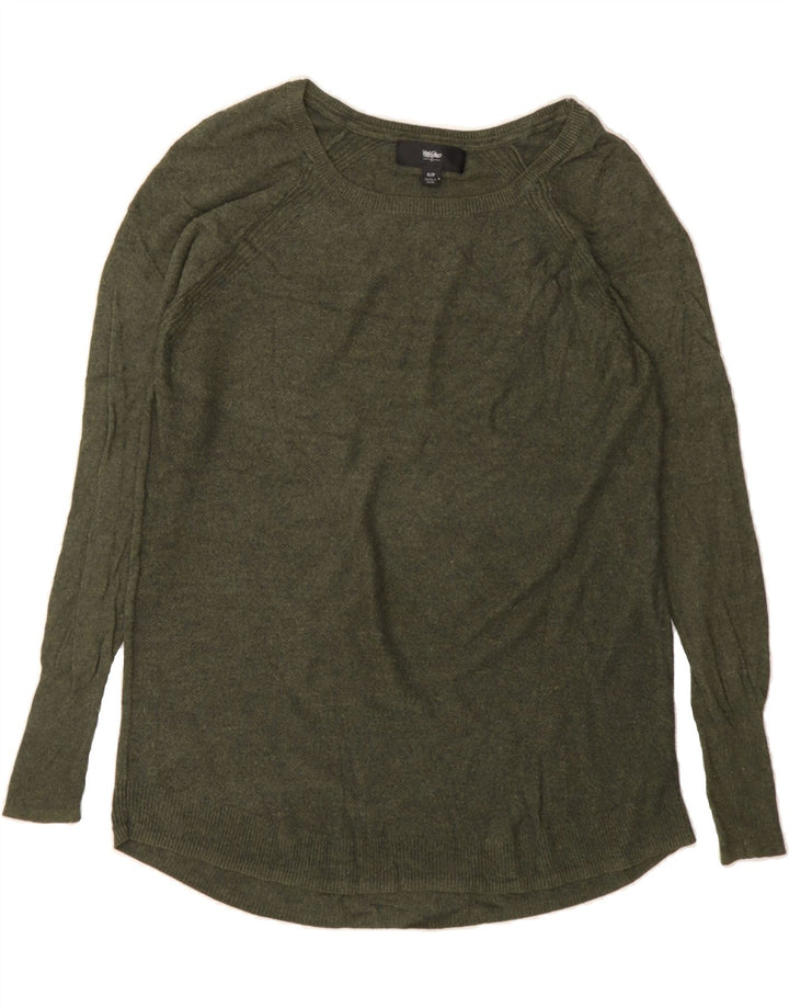 MOSSIMO Womens Boat Neck Jumper Sweater UK 10 Small Green Nylon Vintage Mossimo and Second-Hand Mossimo from Messina Hembry 