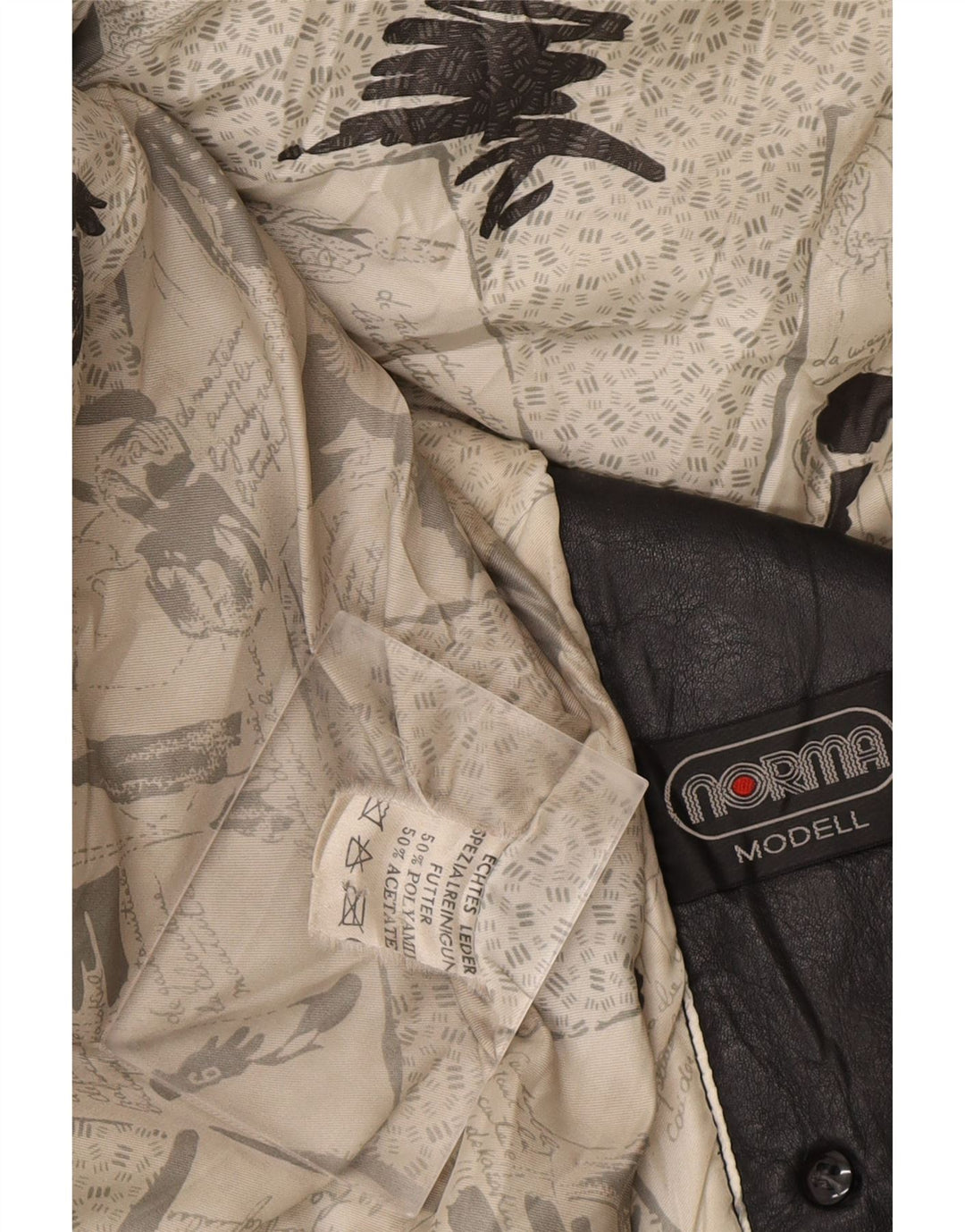 NORMA Womens Double Breasted Coat UK 16 Large Black Patchwork Leather Vintage Norma and Second-Hand Norma from Messina Hembry 