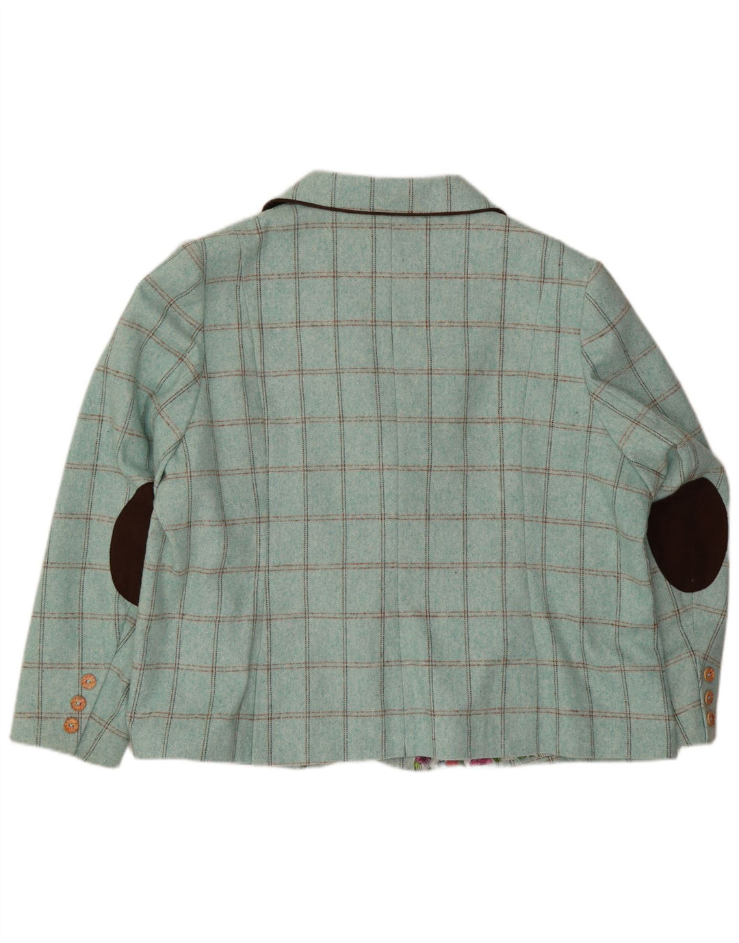 Sacou blazer pentru femei Joe Browns cu 3 nasturi UK 30 7XL Turcoaz Check
