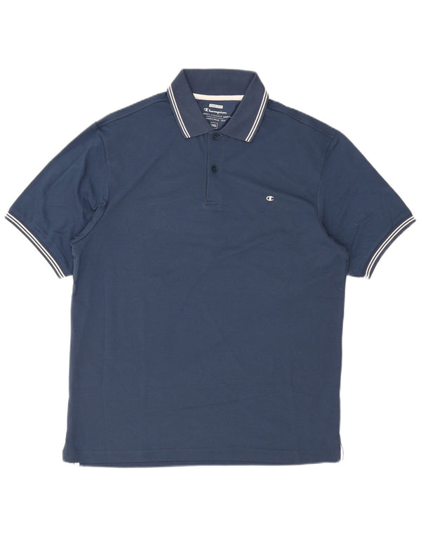 Tricou polo pentru bărbați Champion Easy Fit 2XL, bumbac cu dungi bleumarin