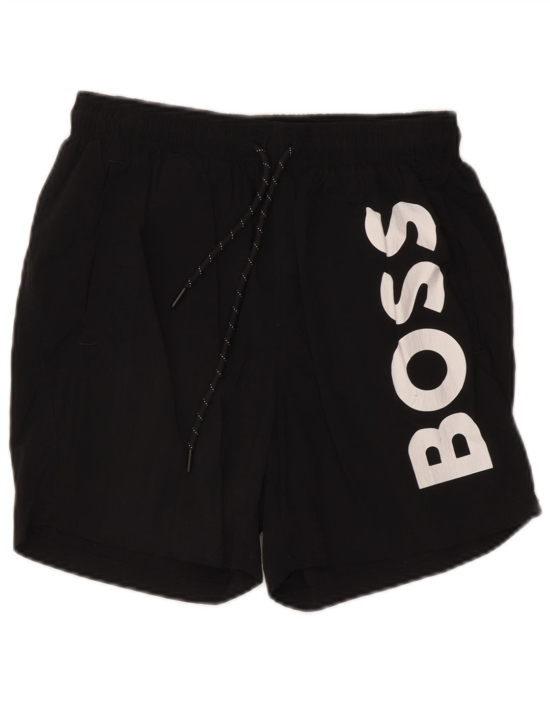 Pantaloni scurți de înot grafic pentru bărbați Hugo Boss, poliamidă neagră mică