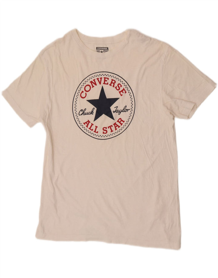 Tricou grafic Converse pentru bărbați Top mic din bumbac alb