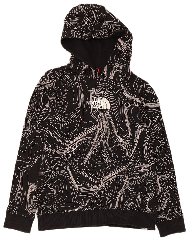 Pulover cu glugă The North Face pentru băieți, cu model abstract, 11-12 ani, mare, negru