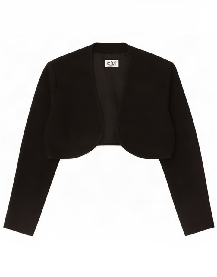 Le Full Womens Open Bolero Jacket IT 44 Medium Black Viscose