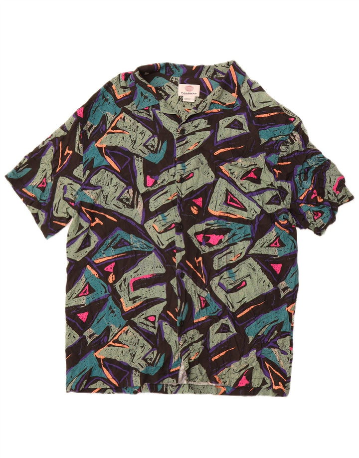 Cămașă cu mânecă scurtă pentru bărbați Pull & Bear XL, viscoză geometrică multicoloră