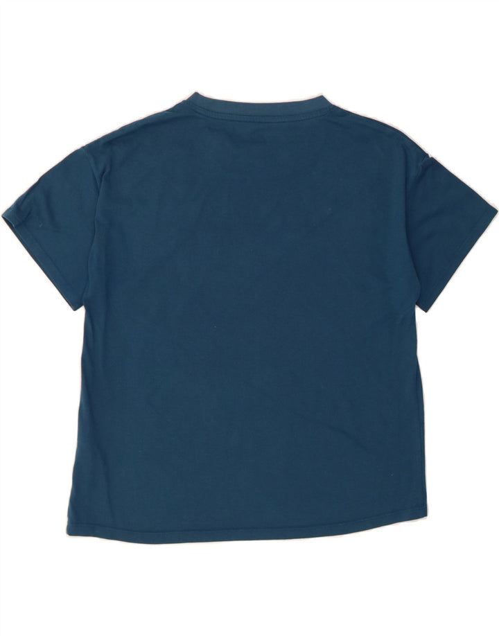 ASICS Womens Oversized Graphic T-Shirt Top UK 10 Small Blue Cotton Vintage Asics and Second-Hand Asics from Messina Hembry 